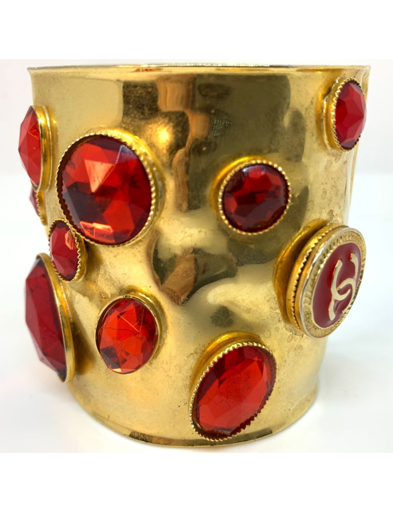 Manchette Chanel or et rouge