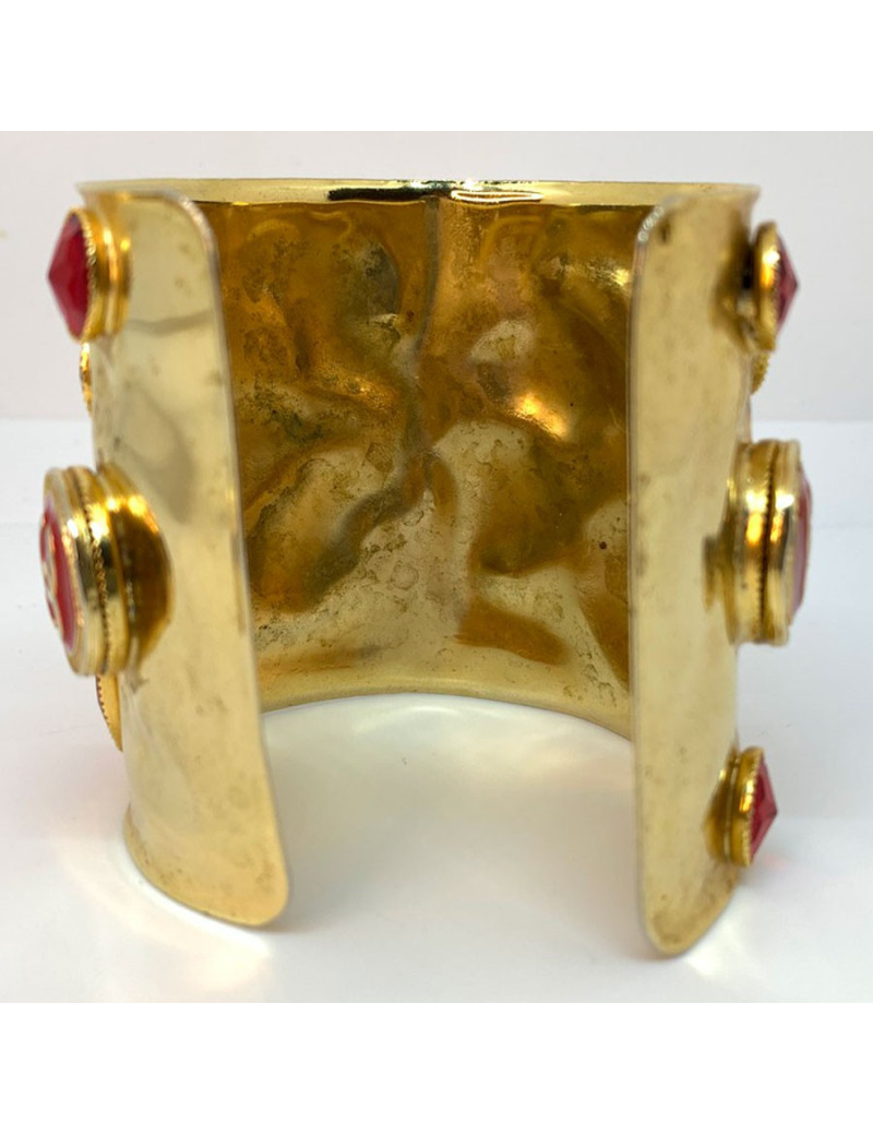 Manchette Chanel or et rouge