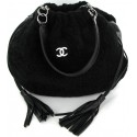 Bag purse CHANEL black returned Sheepskin and leather