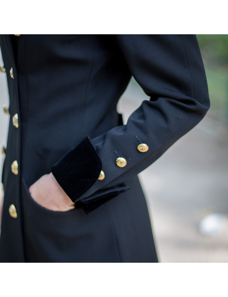 Veste longue croisée CHANEL noire