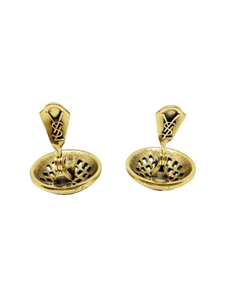 Boucles d'oreille clips YSL SAINT LAURENT Vintage