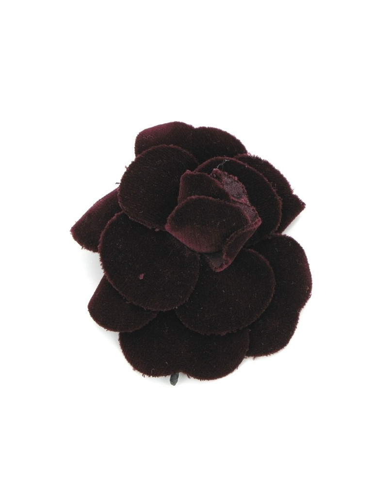 Broche CHANEL en velours pourpre 