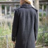 Manteau CHANEL T36 laine noire et fils d'argent