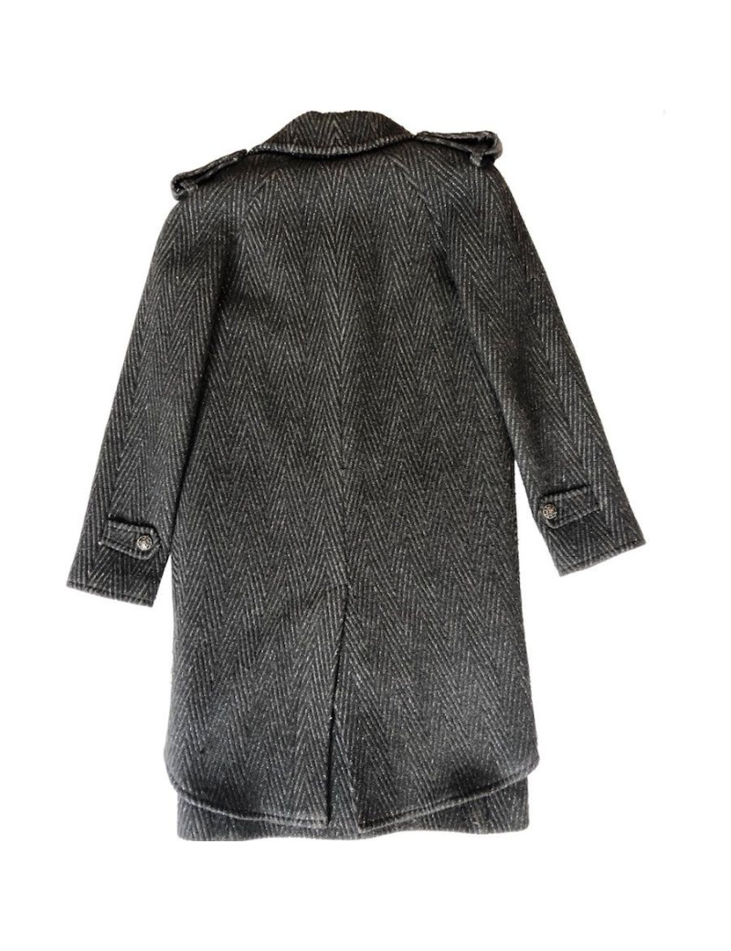 CHANEL Paris-Moscow Cape-coat  in grey wool 