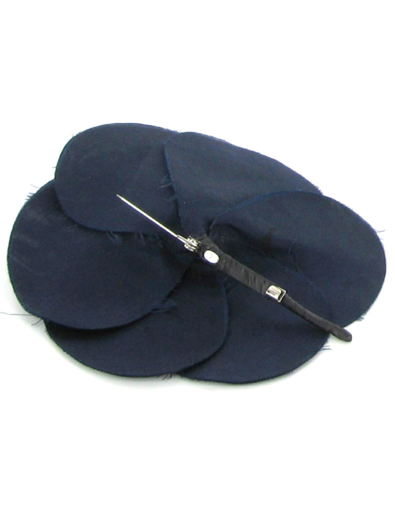 PIN Camellia CHANEL vintage Navy Blue organza