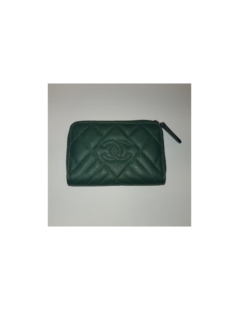 Porte-monnaie CHANEL cuir vert