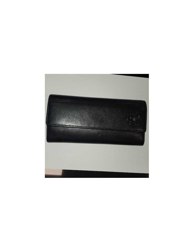 Portefeuille CHANEL cuir noir