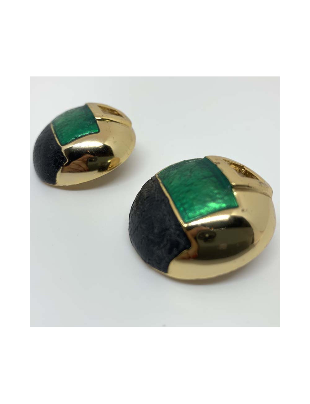 Boucles d'oreille clips LANVIN formes géométriques Vintage