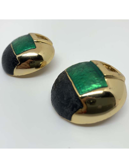 Boucles d'oreille clips LANVIN formes géométriques Vintage