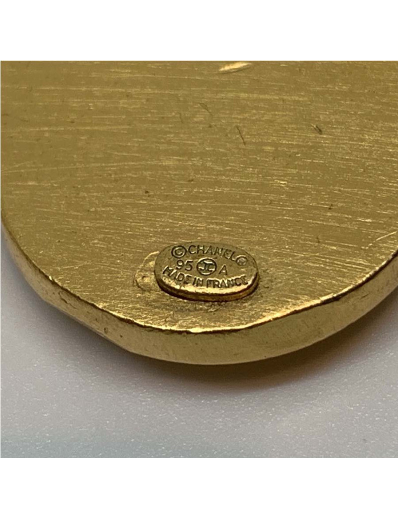 CHANEL Broche vintage dorée CC