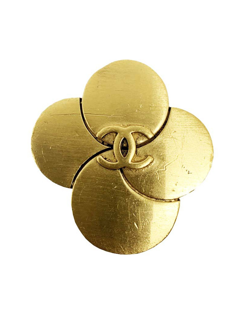 CHANEL Broche vintage dorée CC