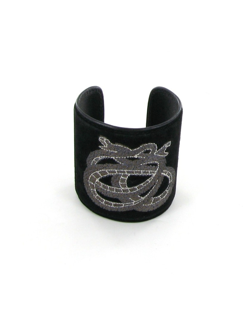 Manchette LALIQUE en feutre noir