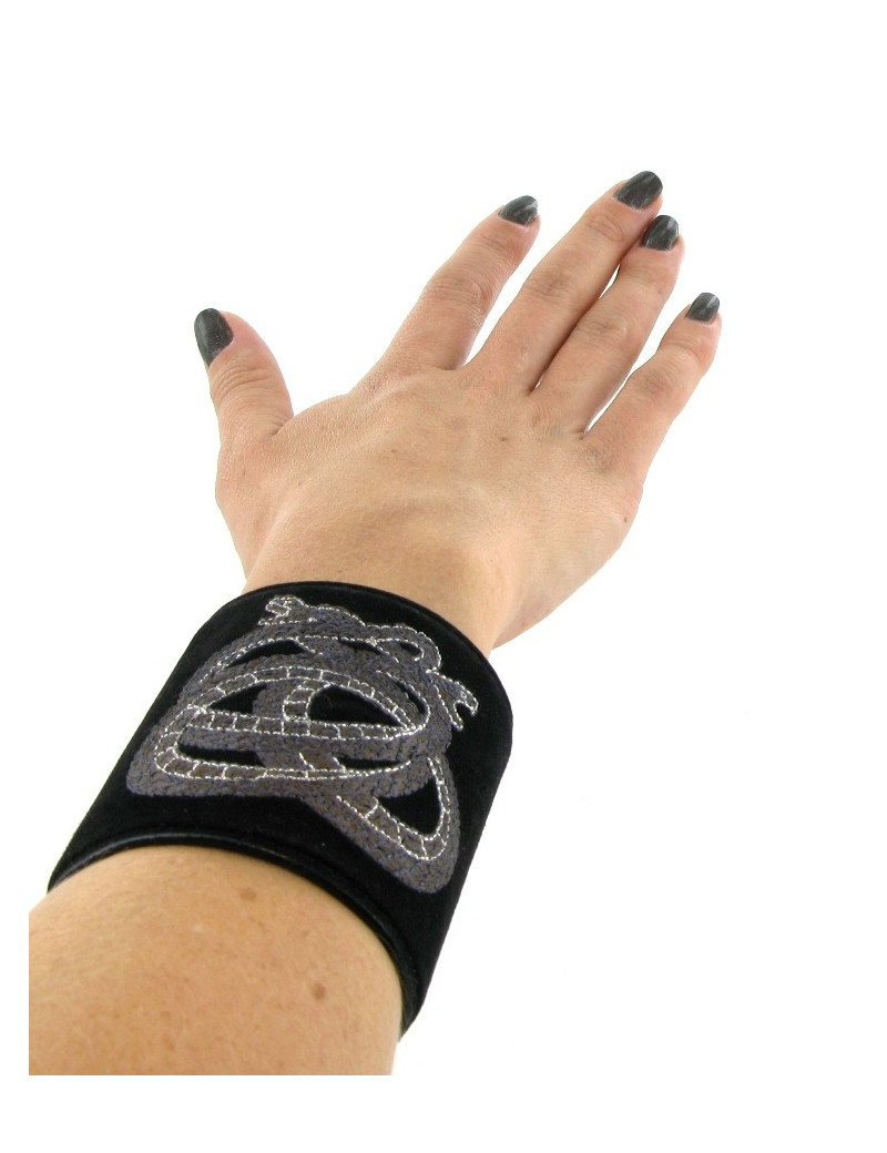 Manchette LALIQUE en feutre noir