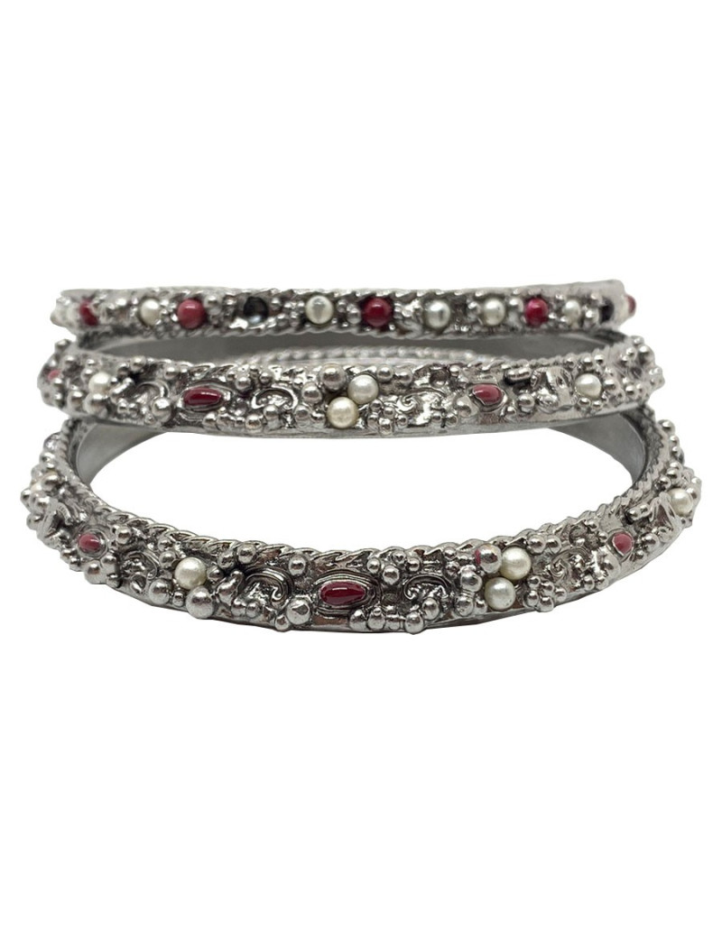 3 Bracelets CHANEL métal argenté