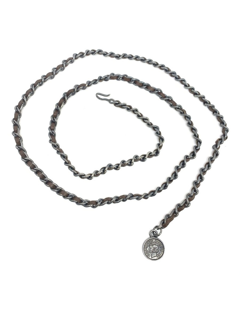 CHANEL ceinture chaîne entrelacée de cuir