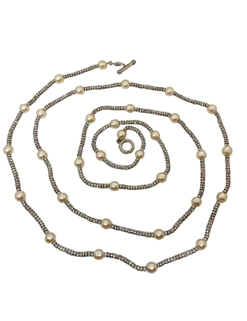 Sautoir Chanel strass et perles