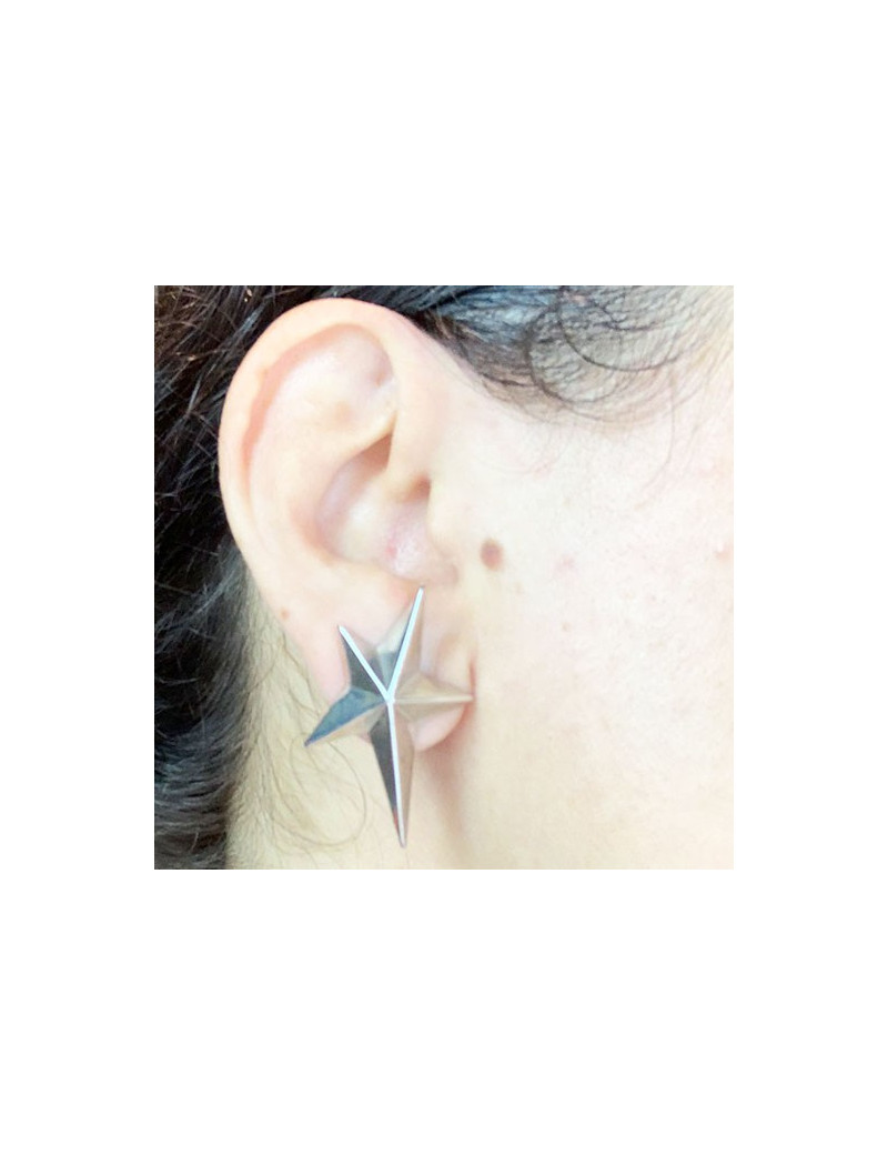 Parure MUGLER clips et broche en métal argenté Vintage