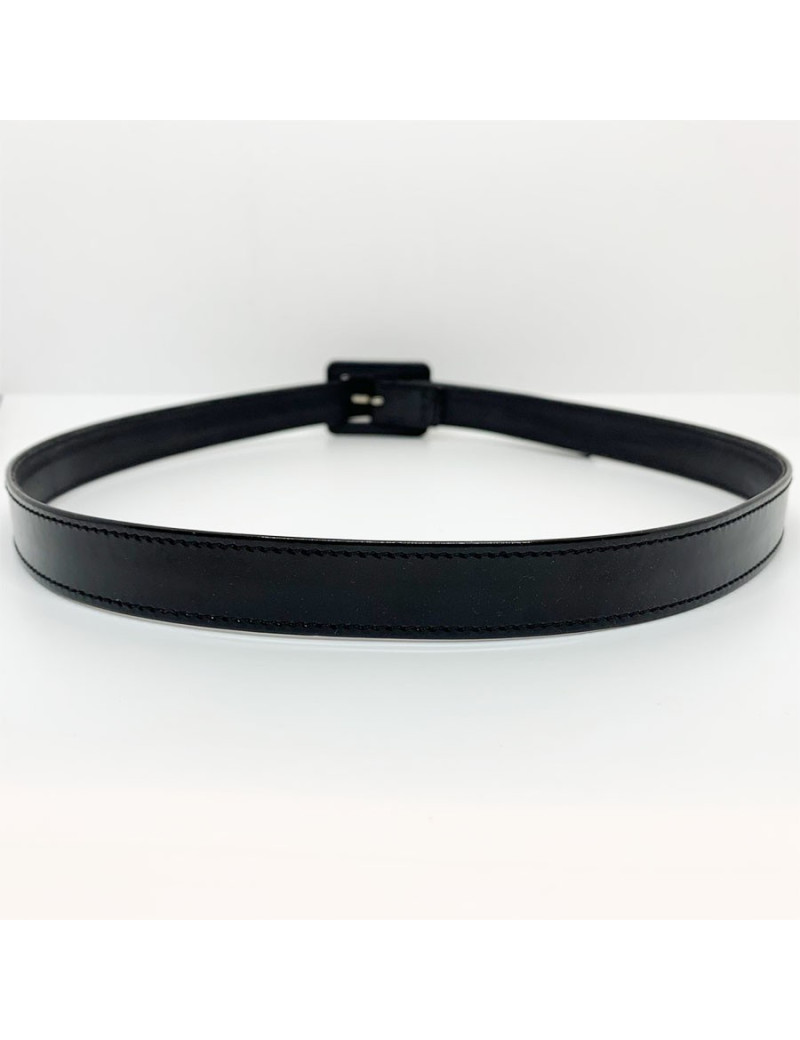 Ceinture T 70 CHANEL cuir noir verni Vintage