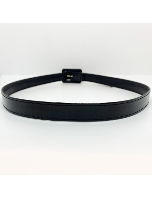 Ceinture T 70 CHANEL cuir noir verni Vintage