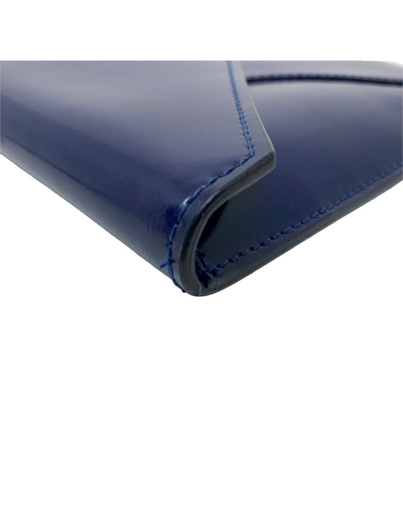 Pochette VIVIENNE WESTWOOD cuir verni bleu roi