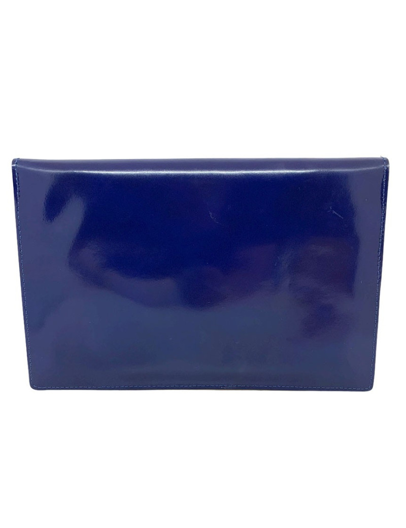 Pochette VIVIENNE WESTWOOD cuir verni bleu roi