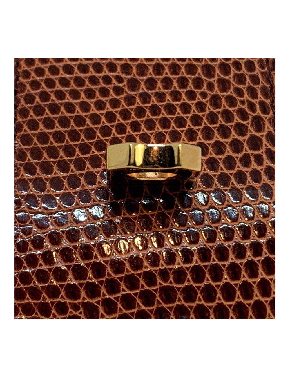 Bracelet HERMES collier de chien cuir lezard lisse etrusque