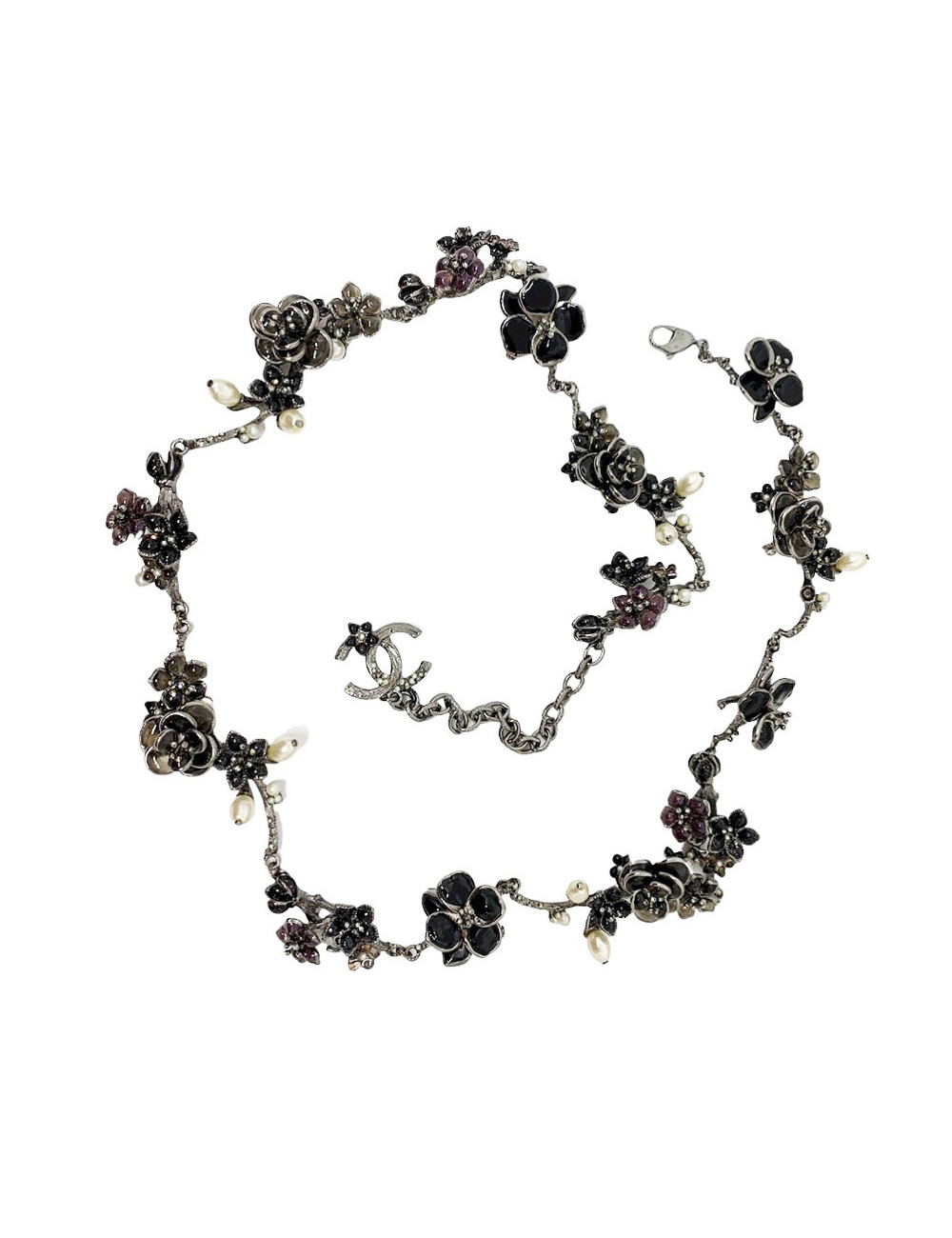 Ceinture CHANEL camélias perles nacrées