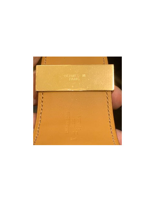 Manchette collier de chien HERMES lezard lisse etrusque