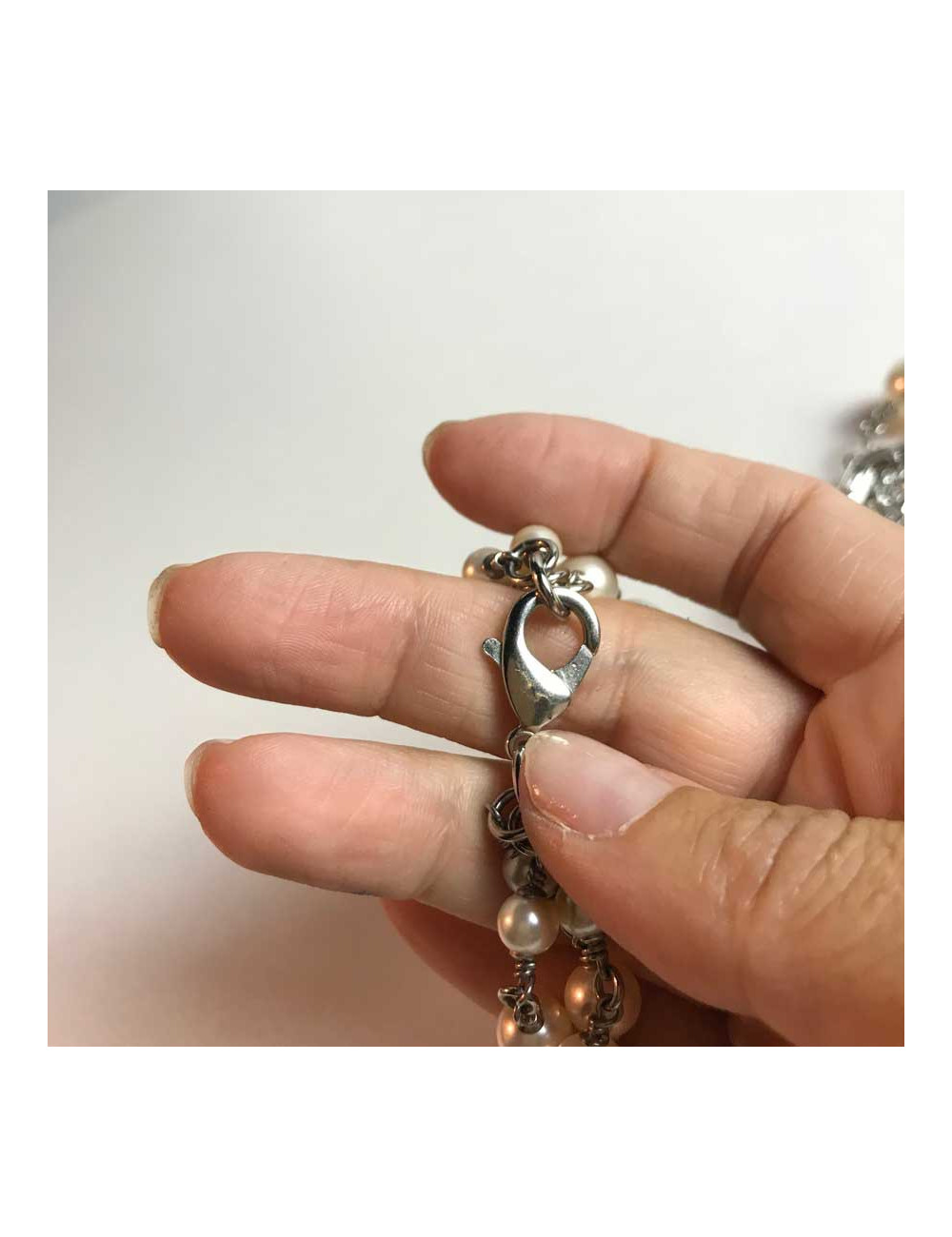 Sautoir Chanel perles et strass noeud papillon