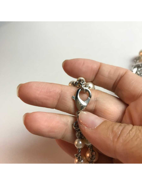 Sautoir Chanel perles et strass noeud papillon