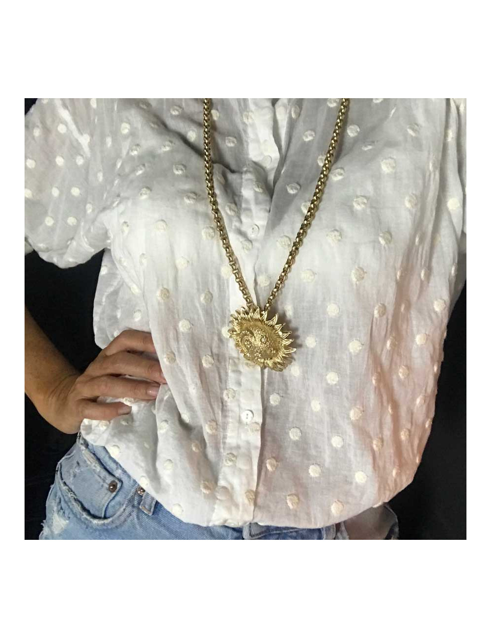 xxx Collier broche CHRISTIAN DIOR soleil