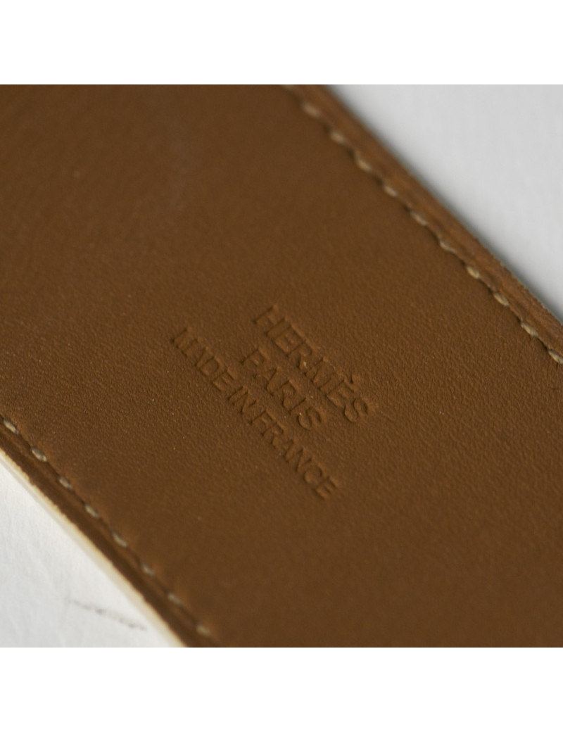 Bracelet HERMES Kelly Dog beige en cuir epsom