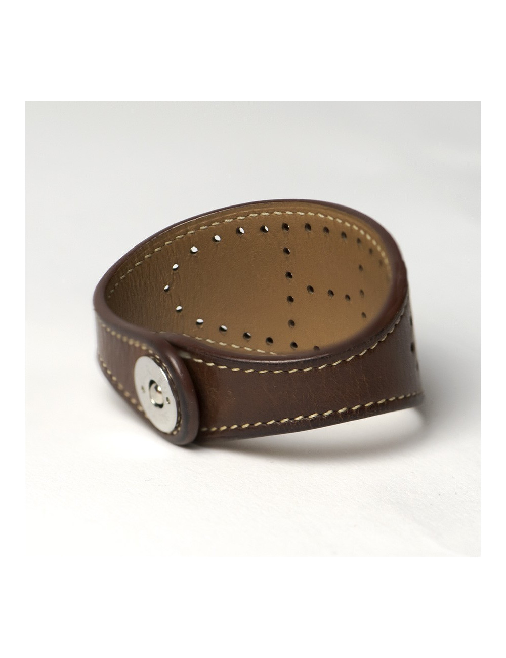 Bracelet HERMES Eclipse veau barénia marron