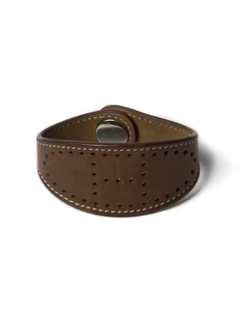 Bracelet HERMES Eclipse veau barénia marron