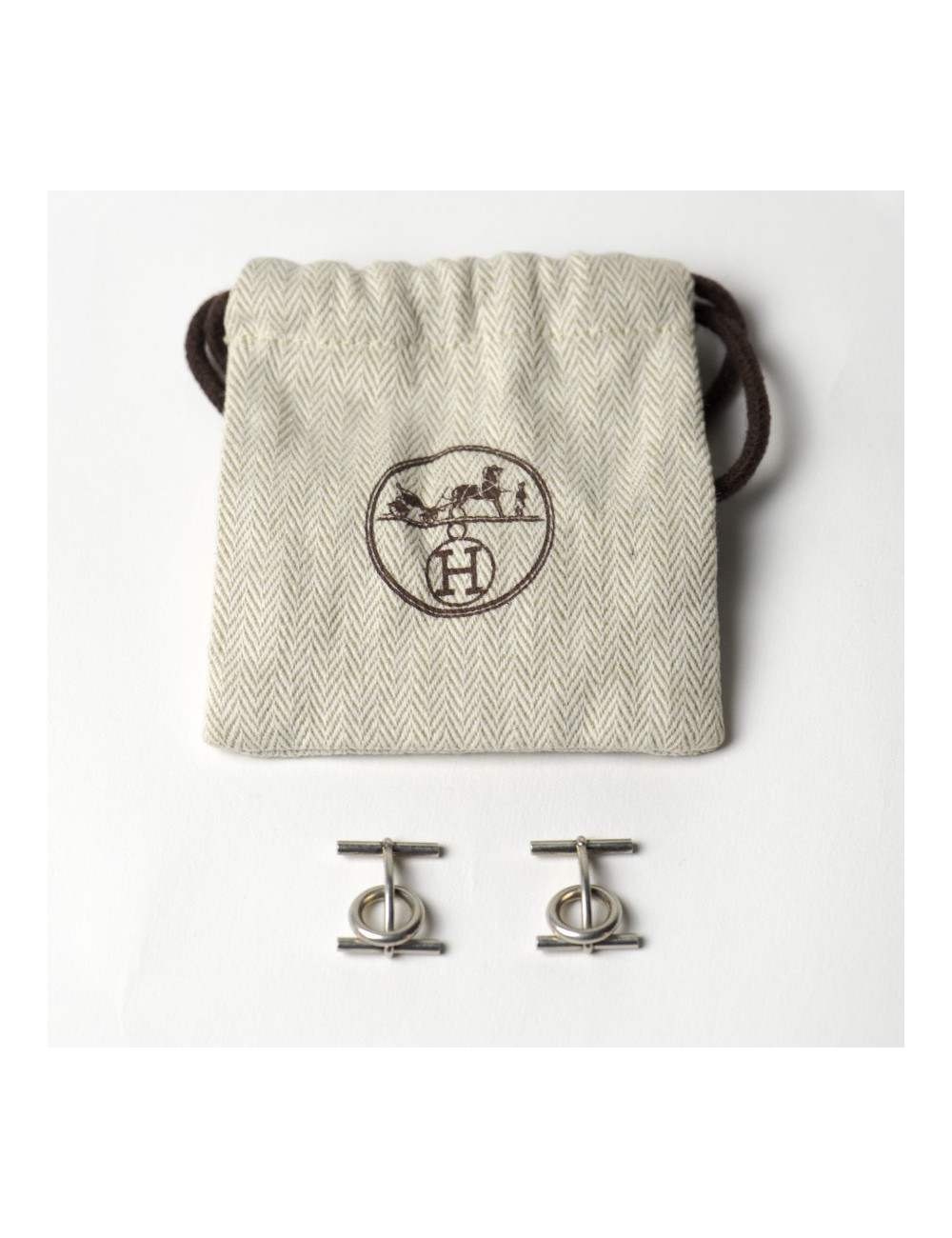 Boutons de manchette HERMES argent 925