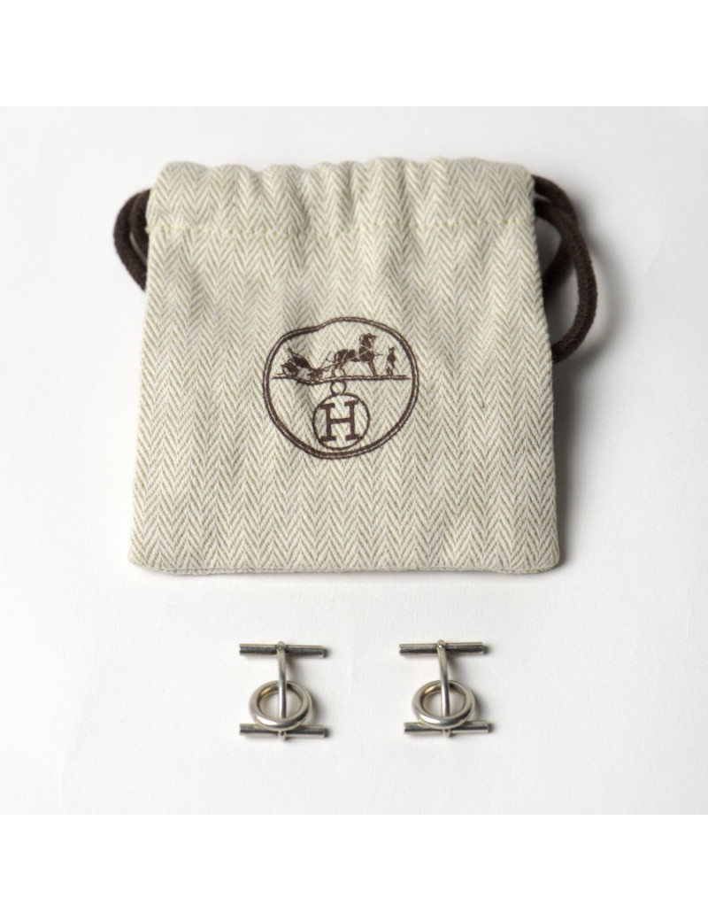 HERMES Boutons de manchette argent 925 Chaîne d'ancre