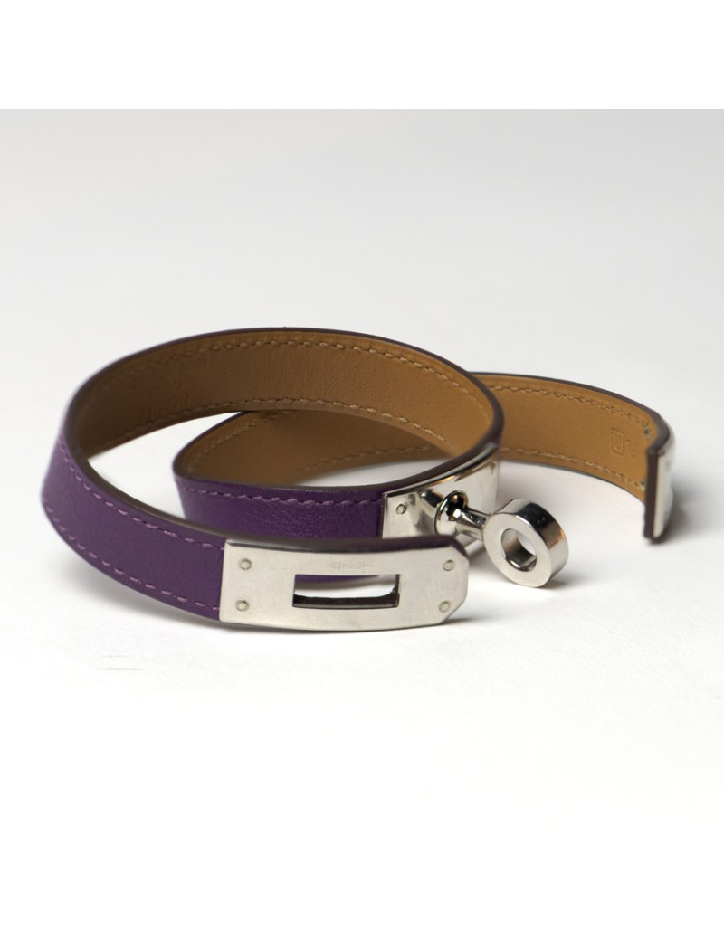 Bracelet HERMES Kelly double tour violet