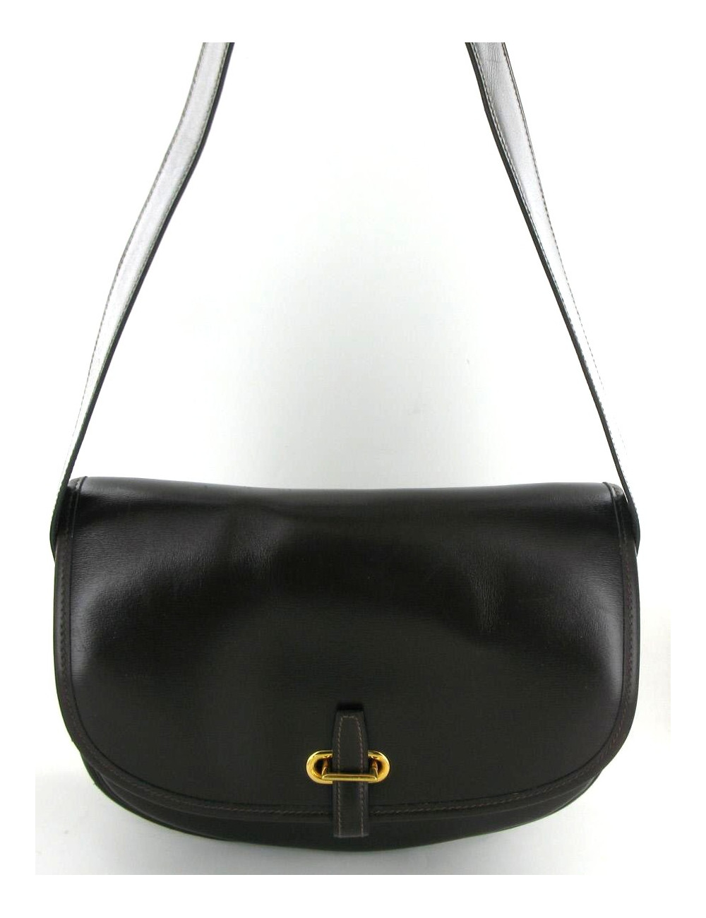 Sac HERMES COLLECTOR Balle de Golf en cuir marron foncé