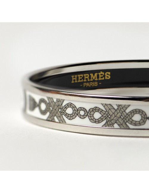 Bracelet HERMES émail argent PM 