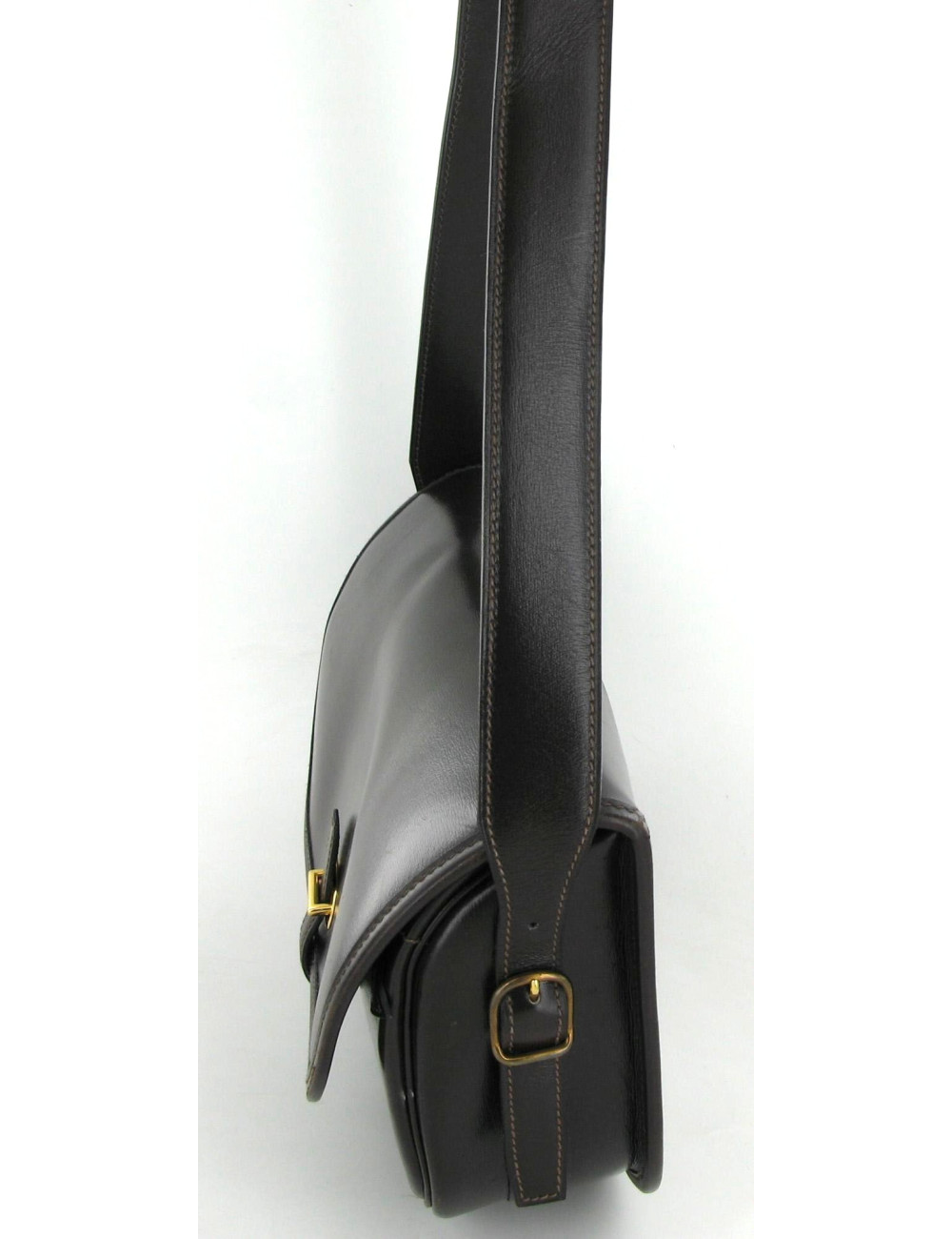 Sac HERMES COLLECTOR Balle de Golf en cuir marron foncé