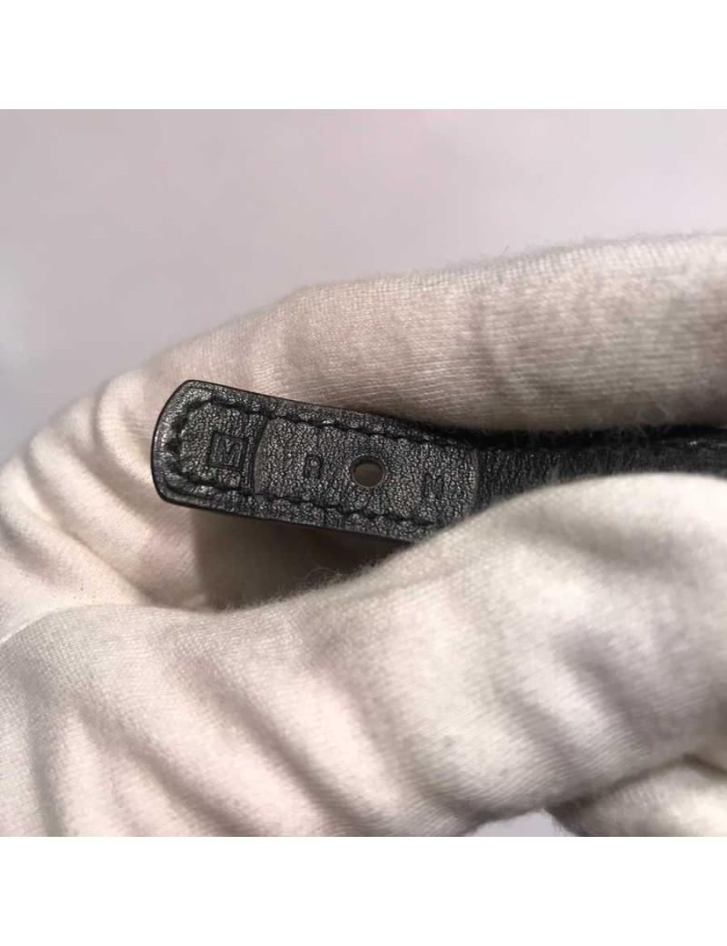Bracelet Clou de selle HERMES cuir noir