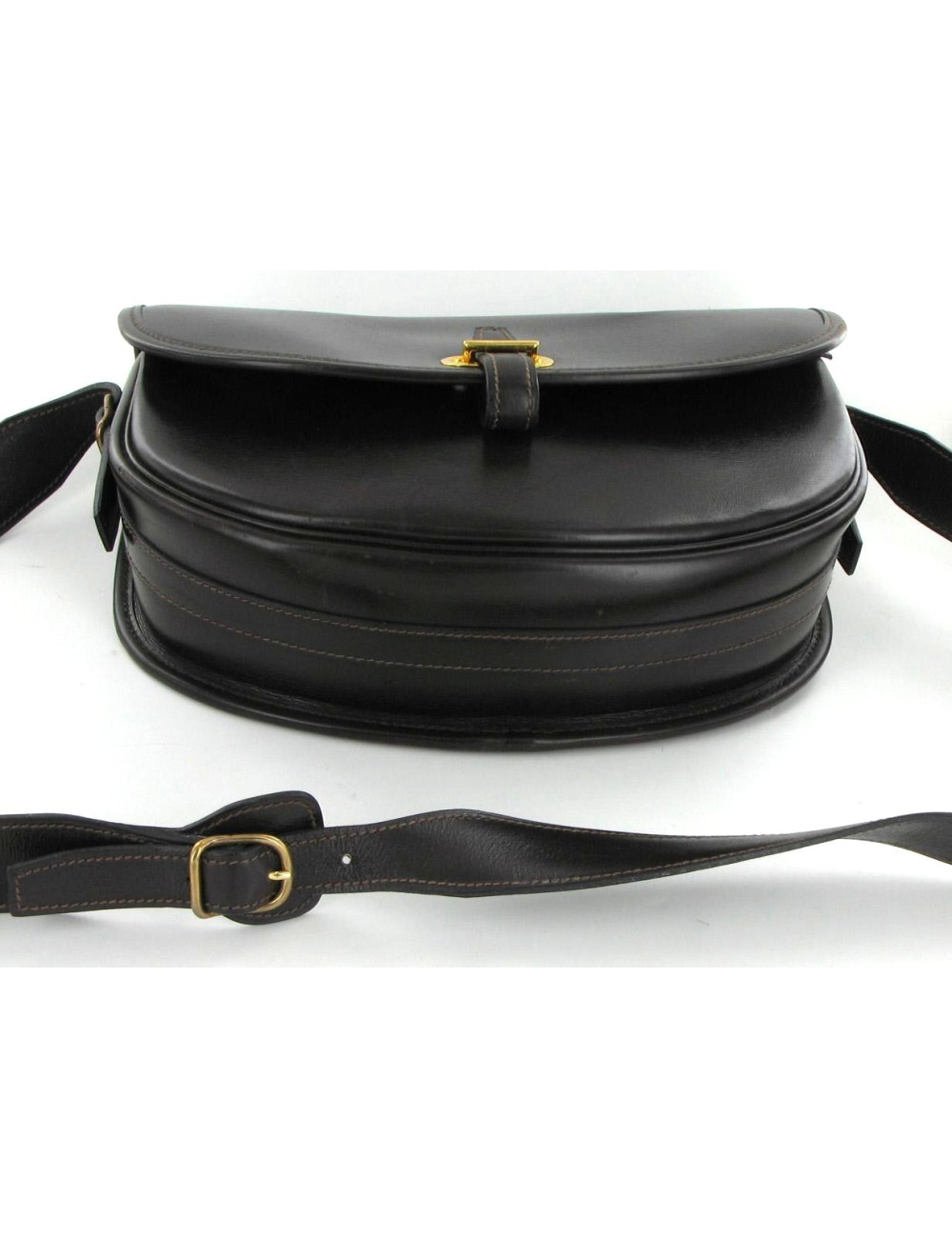 Sac HERMES COLLECTOR Balle de Golf en cuir marron foncé