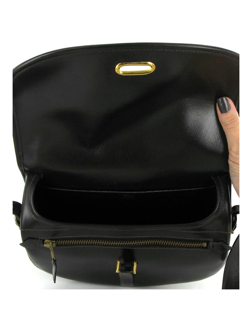 Sac HERMES COLLECTOR Balle de Golf en cuir marron foncé