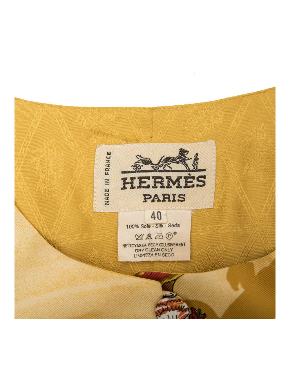 Gilet HERMES T 40 FR soie  "Cirque Molier"