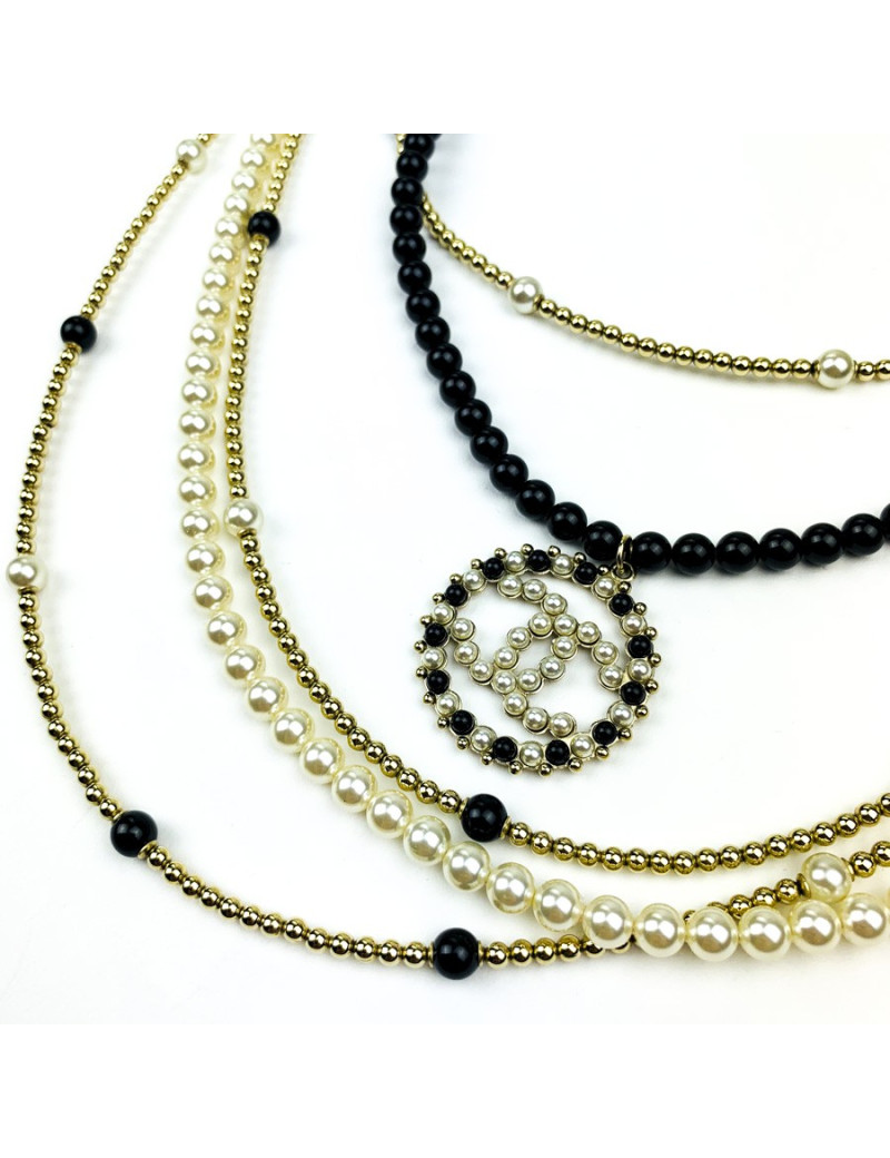 Collier chanel Multirangs perles
