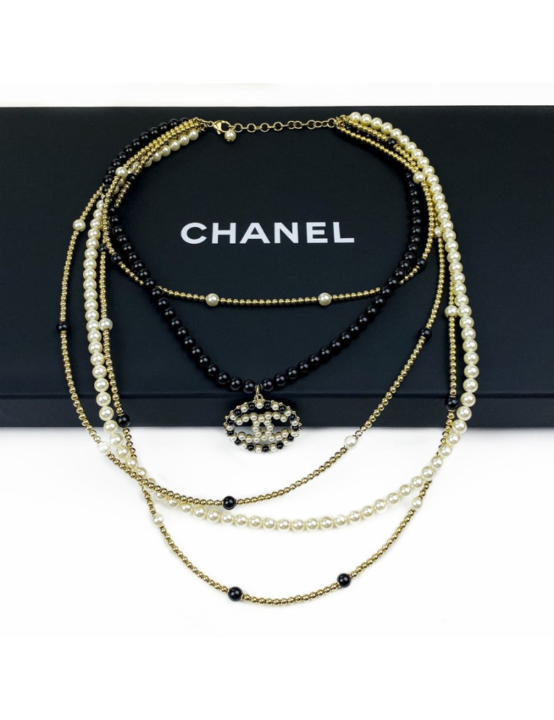 Collier chanel Multirangs perles