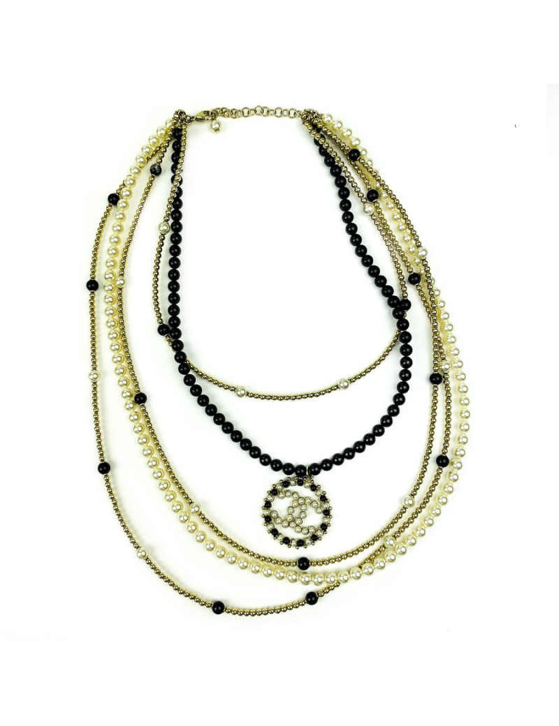 Collier chanel Multirangs perles