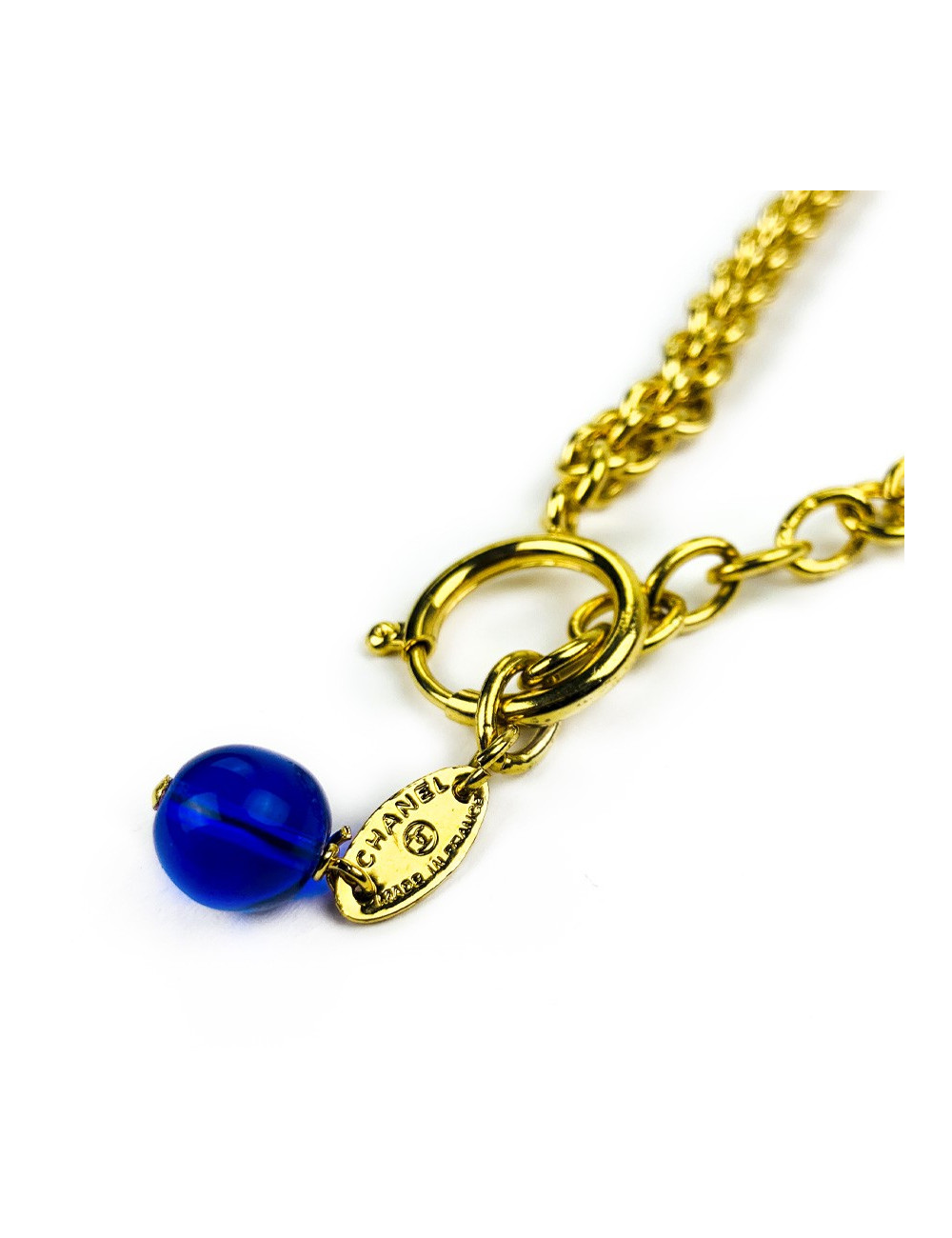 Plastron CHANEL pâte de verre multicolore couture