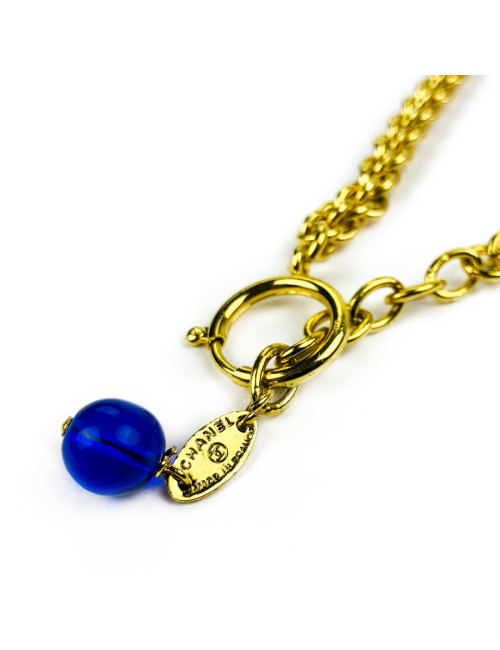 Plastron CHANEL pâte de verre multicolore couture