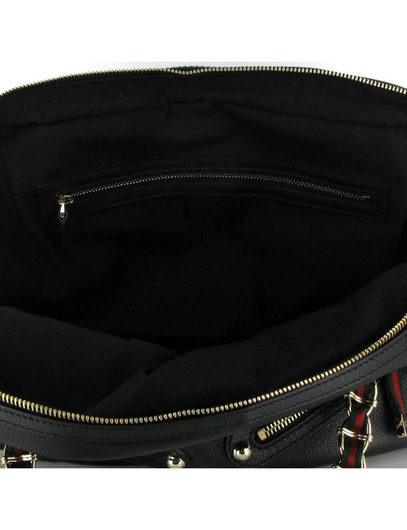 Sac GUCCI en cuir noir et chaîne gold